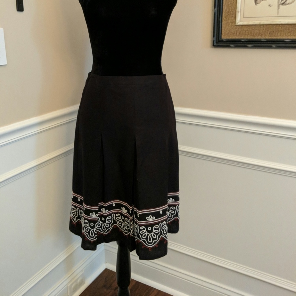 Loft black linen/cotton skirt